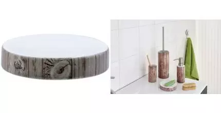 Мыльница «Ridder» Woody 2112308 на стол коричневая/белая