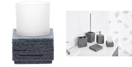 Стакан для зубных щёток «Ridder» Brick 22150107 на стол серый