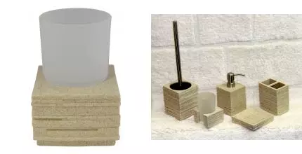 Стакан для зубных щёток «Ridder» Brick 22150111 на стол бежевый