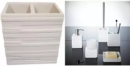 Двойной стакан для зубных щёток «Ridder» Brick 22150201 на стол белый