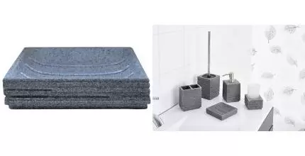 Мыльница «Ridder» Brick 22150307 на стол серая