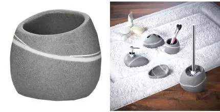 Стакан для зубных щёток «Ridder» Little Rock 22190107 на стол серый Стакан для зубных щёток «Ridder» Little Rock 22190107 на стол серый