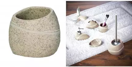 Стакан для зубных щёток «Ridder» Little Rock 22190109 на стол бежевый Стакан для зубных щёток «Ridder» Little Rock 22190109 на стол бежевый