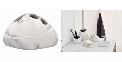 Стакан для зубных щёток «Ridder» Little Rock 22190201 на стол белый Стакан для зубных щёток «Ridder» Little Rock 22190201 на стол белый