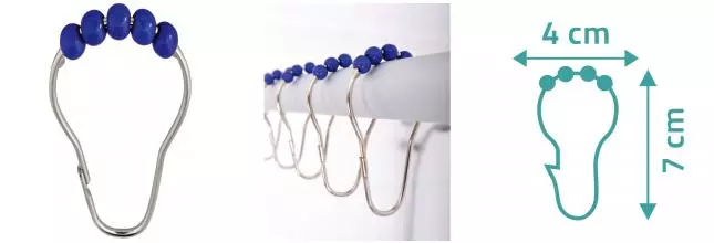 Набор колец для шторы «Ridder» 49563 хром/синий