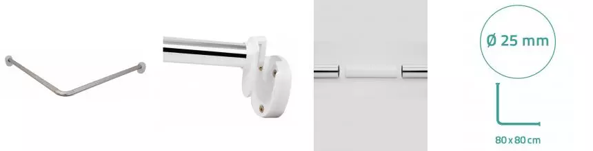 Карниз для поддона «Ridder» 59000 на стену 80/80 хром