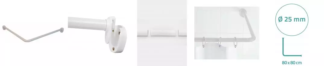 Карниз для поддона «Ridder» 59001 на стену 80/80 белый