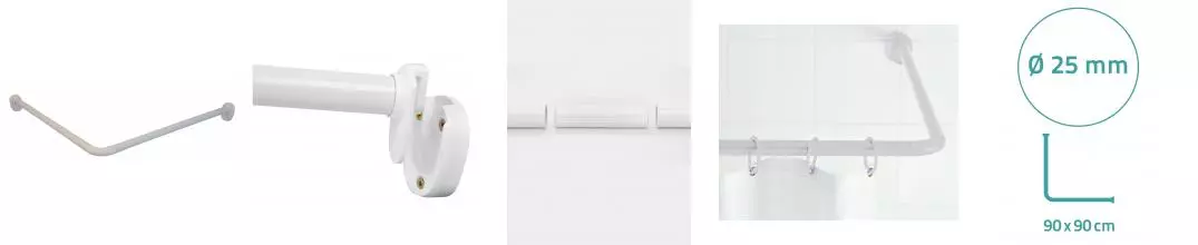 Карниз для поддона «Ridder» 59101 на стену 90/90 белый