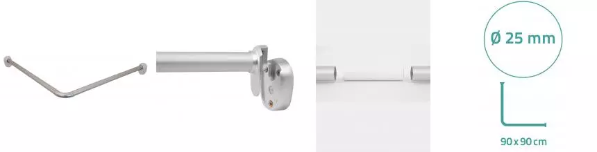 Карниз для поддона «Ridder» 59110 на стену 90/90 матовый хром