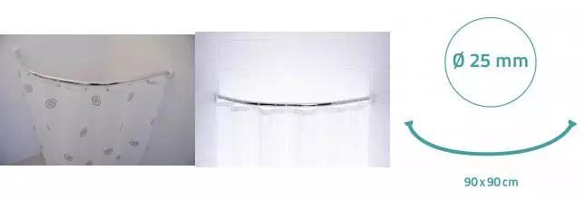 Карниз для поддона «Ridder» 59400 на стену 90/90 хром