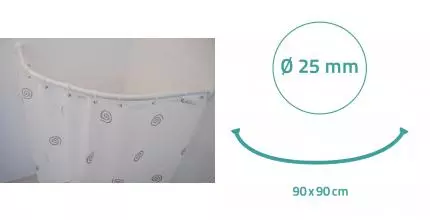 Карниз для поддона «Ridder» 59401 на стену 90/90 белый