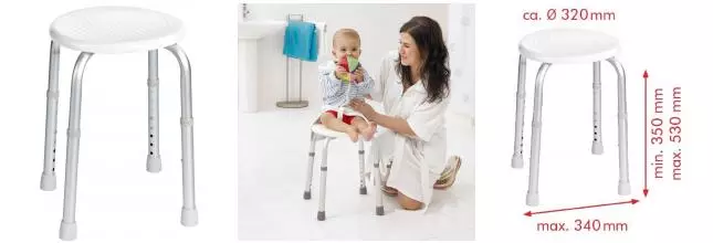 Табурет «Ridder» А00603101 напольный с регулируемой высотой белый/матовый хром