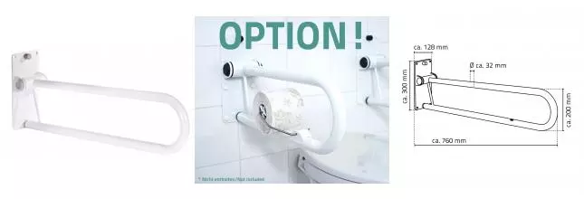 Откидной поручень «Ridder» А0130201 на стену белый