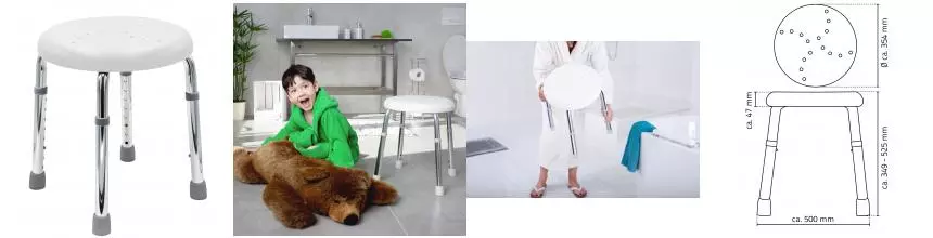 Табурет «Ridder» Go А170101 напольный с регулируемой высотой белый/хром