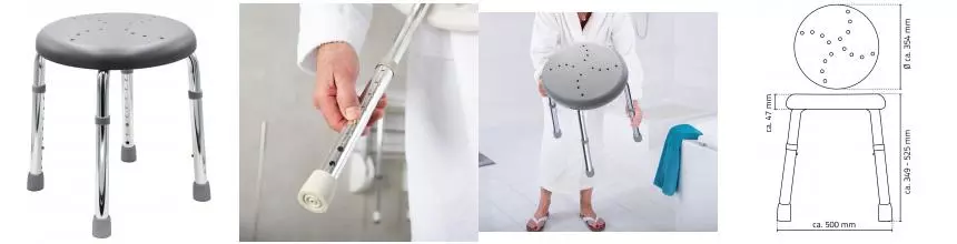 Табурет «Ridder» Go А170117 напольный с регулируемой высотой серый/хром