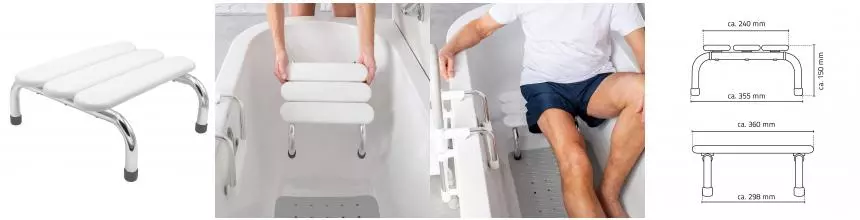 Табурет «Ridder» Pro А171101 на ванну белый/хром