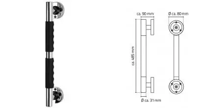 Поручень «Ridder» Ken M А262410 на стену с противоскользящей накладкой хром