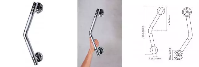 Поручень «Ridder» Ken M А263100 на стену с противоскользящей поверхностью хром
