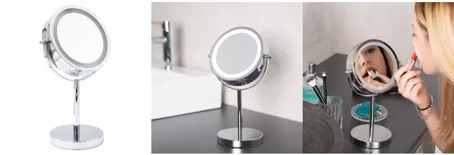 Косметическое зеркало «Ridder» Daisy О3111000 на стол 1х/3х-увеличение хром