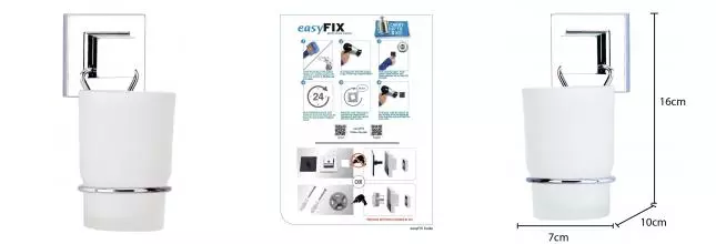 Стакан для зубных щёток «Tekno-tel» EF274 на стену хром Стакан для зубных щёток «Tekno-tel» EF274 на стену хром