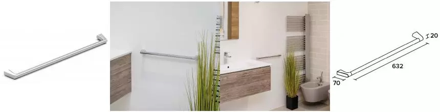 Полотенцедержатель «Koin» Cut CUT220 на стену хром