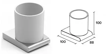 Стакан для зубных щёток «Koin» Cut CUT400 на стену хром/белый