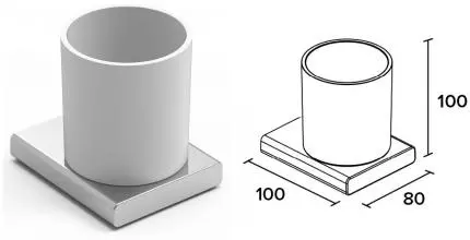 Стакан для зубных щёток «Koin» Nex NEX401 на стену белый/хром