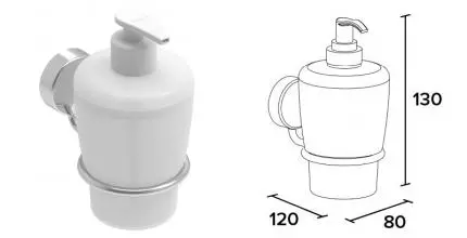 Дозатор для мыла «Koin» Simple SI506 на стену хром/белый