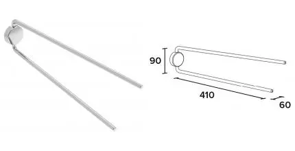 Полотенцедержатель двойной поворотный «Koin» Simple SI700 на стену хром