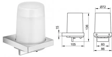 Дозатор для мыла «Keuco» Edition 11 11152059000 на стену шлифованный никель/белый