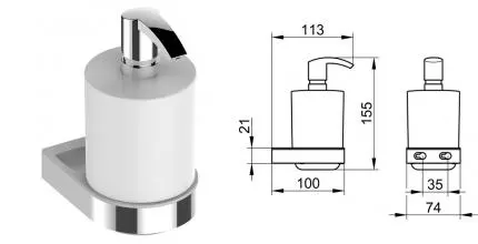 Дозатор для мыла «Keuco» Smart.2 14752010100 на стену хром/белый Дозатор для мыла «Keuco» Smart.2 14752010100 на стену хром/белый