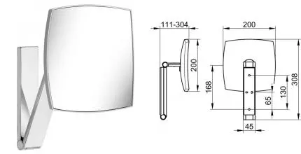 Косметическое зеркало «Keuco» iLook_move 17613010000 на стену хром