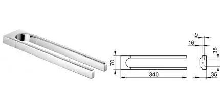 Полотенцедержатель двойной «Keuco» Collection Moll 12719010000 на стену хром Полотенцедержатель двойной «Keuco» Collection Moll 12719010000 на стену хром