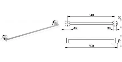 Полотенцедержатель «Keuco» Edition 90 19001010600 на стену хром