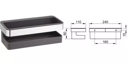 Полка в ванну «Keuco» Collection Moll 12758010001 на стену хром/антрацит Полка в ванну «Keuco» Collection Moll 12758010001 на стену хром/антрацит