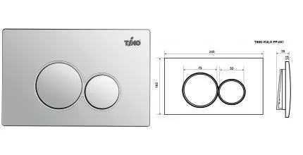 Кнопка смыва «Timo» Kulo FP-001 пластик хром