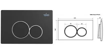 Кнопка смыва «Timo» Kulo FP-001MB пластик черная матовая