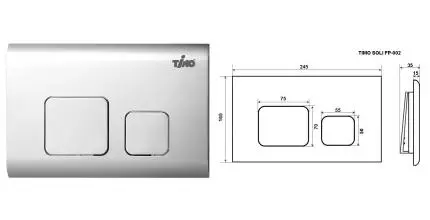 Кнопка смыва «Timo» Soli FP-002 пластик хром