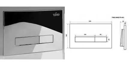 Кнопка смыва «Timo» Inari FP-003 пластик хром