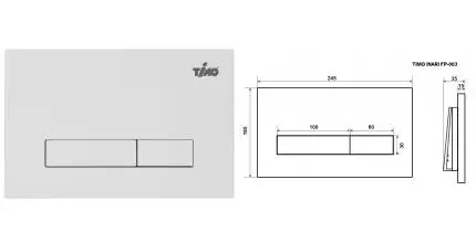 Кнопка смыва «Timo» Inari FP-003W пластик белая