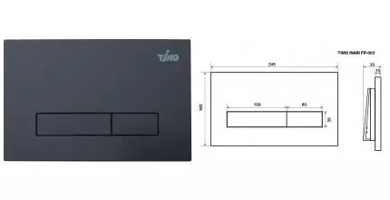 Кнопка смыва «Timo» Inari FP-003MB пластик черная матовая Кнопка смыва «Timo» Inari FP-003MB пластик черная матовая