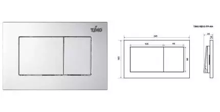 Кнопка смыва «Timo» Reko  FP-004 пластик хром