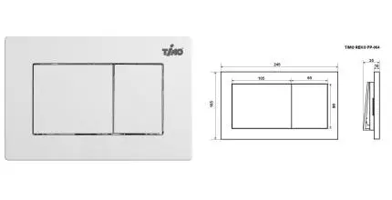 Кнопка смыва «Timo» Reko FP-004W пластик белая