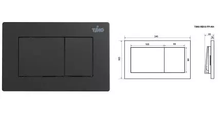 Кнопка смыва «Timo» Reko FP-004MB пластик черная маовая