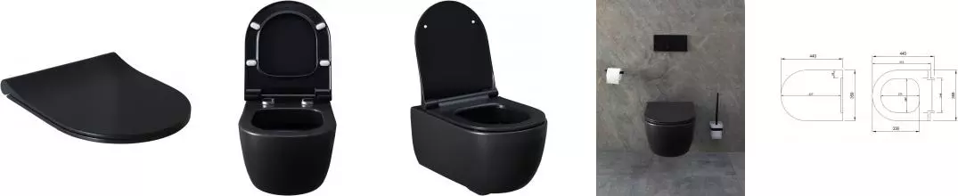 Сиденье для унитаза «Allen Brau» Priority 4.31004.31 дюропласт с микролифтом черное матовое