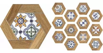 Напольная плитка «ITT Ceramic (Испания)» Gador Hexa Matt. 26,7x23,2 00000016251 мультиколор