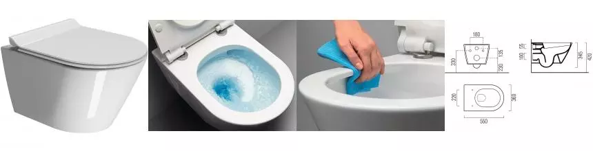 Подвесной унитаз безободковый «GSI» Kube X Swirlflush 941511/MS86CSN11 белый с сиденьем дюропласт с микролифтом белое