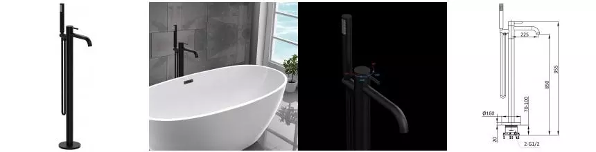 Напольный смеситель для ванны «Vincea» Desire VTF-1DMB чёрный Напольный смеситель для ванны «Vincea» Desire VTF-1DMB чёрный