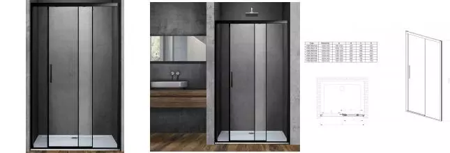 Душевая дверь «Vincea» Soft VDS-3SO110CLB 110/195 прозрачная/чёрная Душевая дверь «Vincea» Soft VDS-3SO110CLB 110/195 прозрачная/чёрная