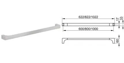 Полотенцедержатель «Keuco» Edition 11 11101050600 на стену шлифованный никель